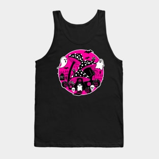 Mushroom Halloween Hot Pink Spooky Fairy House Tank Top